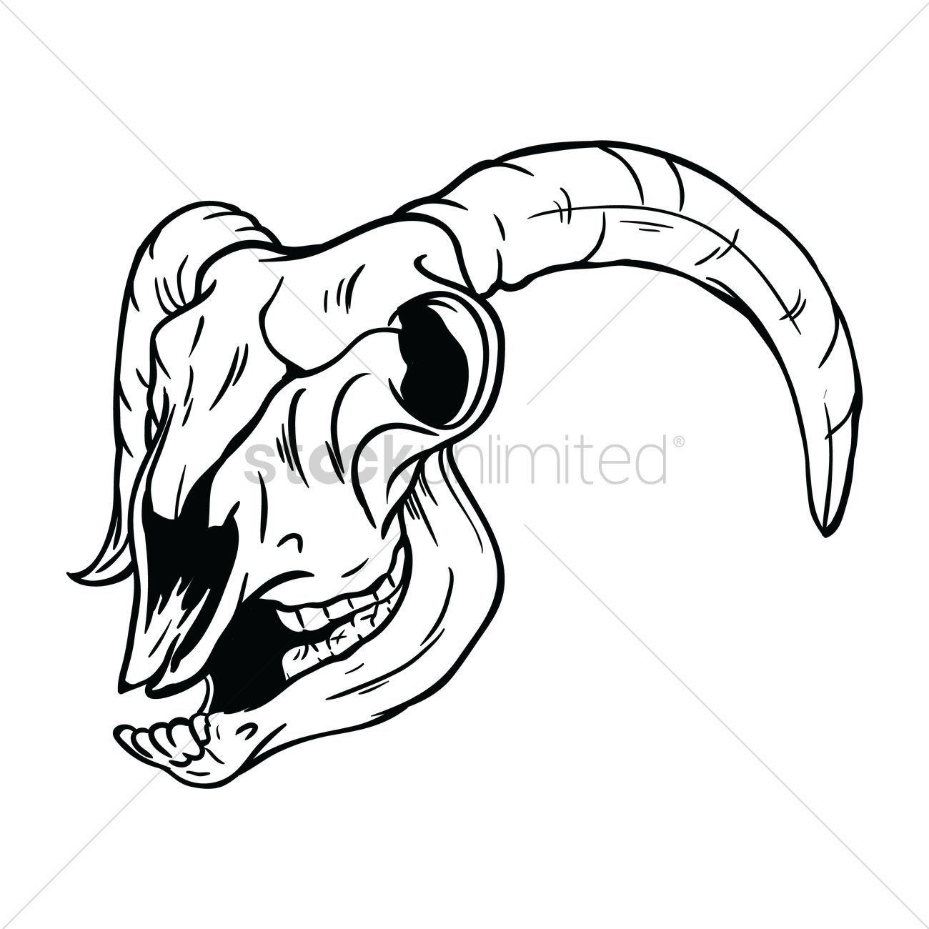 1300x1300 Free Sheep Skull Vector Image