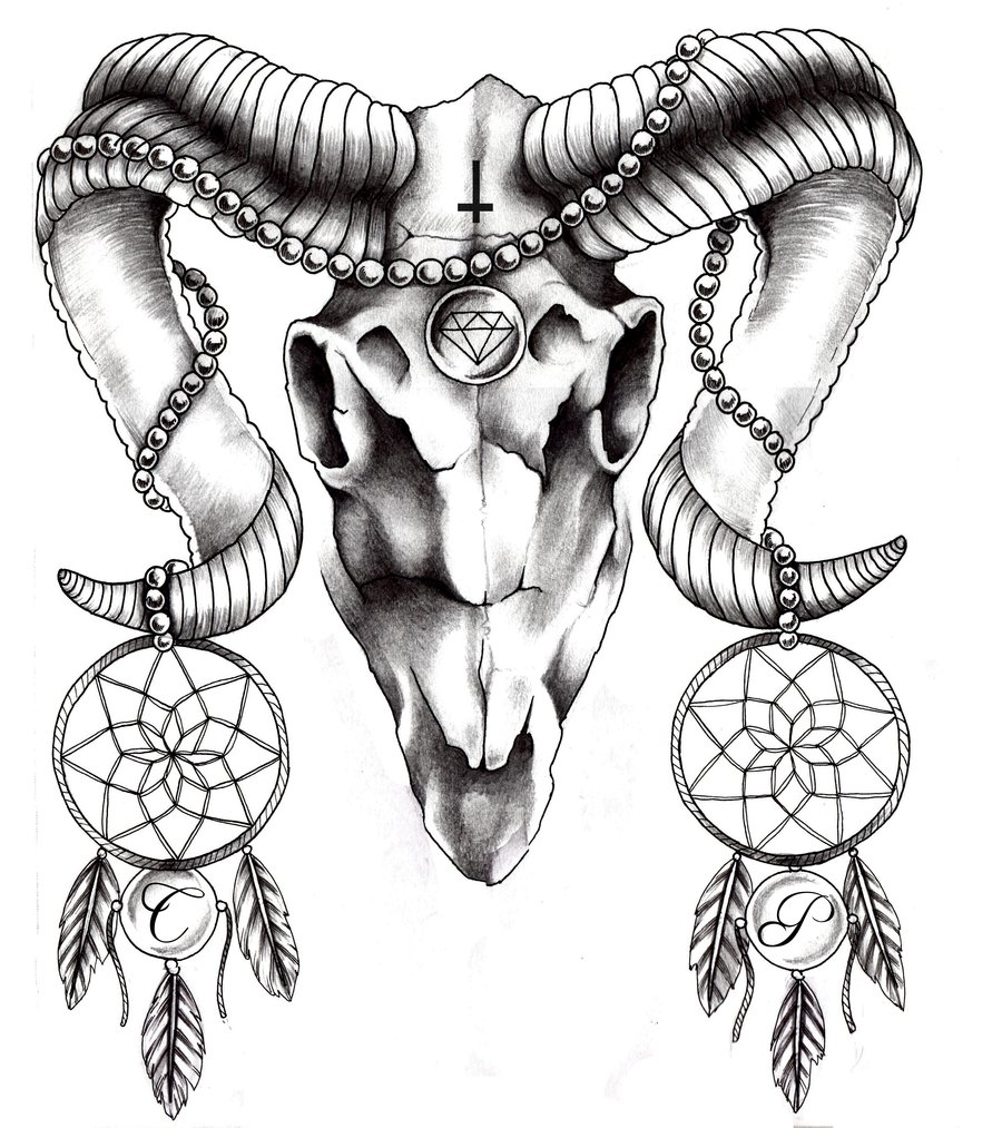 900x1013 Ram Head Tattoo