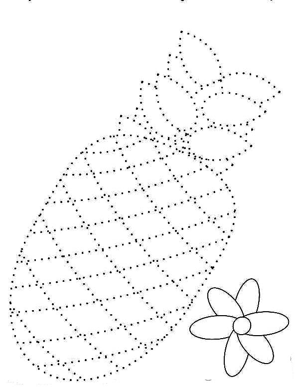 600x776 Draw The Pineapple Dotted Sheet Coloring Page