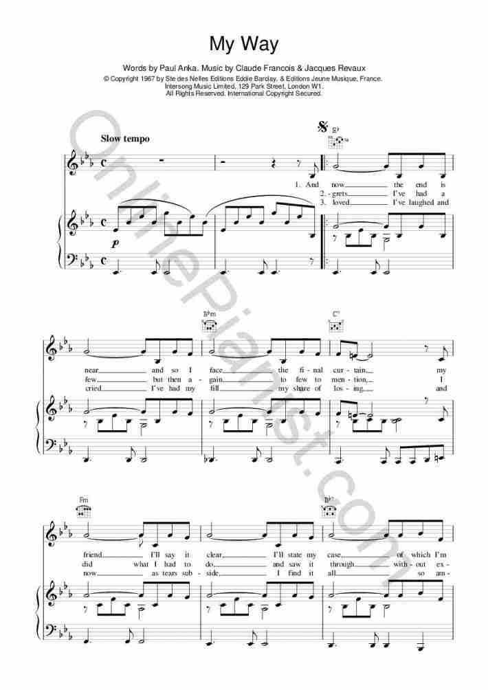 710x1004 My Way Piano Sheet Music Onlinepianist
