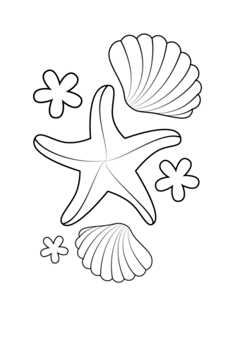 333x480 Starfish And Shells Coloring Page Free Printable Coloring Pages