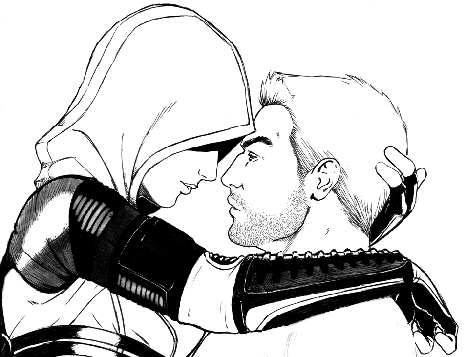 956x731 Tali Zorah And Shepard By Jill Lockhart