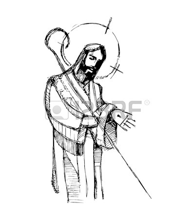 400x450 Hand Drawn Vector Illustration Or Drawing Of Jesus Christ Good