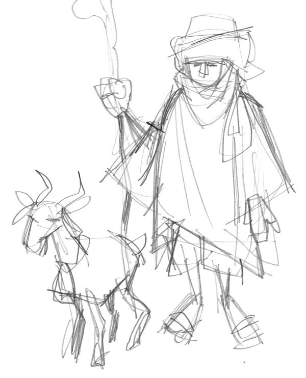 600x742 Sketch Of A Desert Shepherd