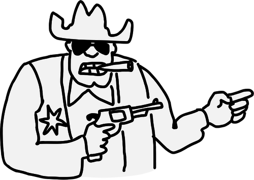 500x355 Sheriff Doodle Style Drawing Public Domain Vectors