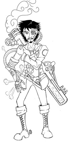225x480 Steampunk Sheriff Coloring Page Free Printable Coloring Pages