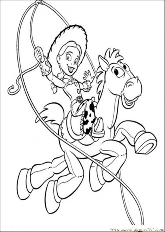 650x912 Woody Sheriff Is Riding His Horse Coloring Page