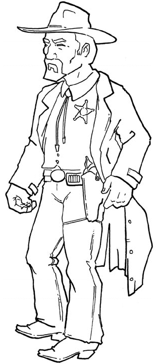 319x720 Coloring Sheriff Picture