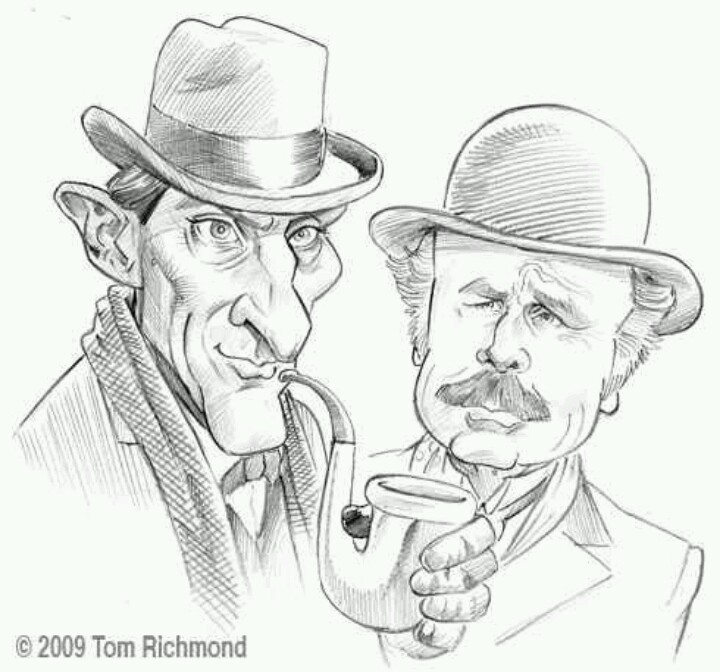 Доктор ватсон и карандашный огрызок. Холмс карикатура.