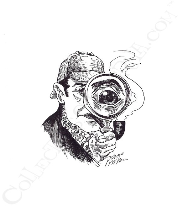 568x657 Portraits Sherlock Holmes Original Art Signed By Tony Millionaire