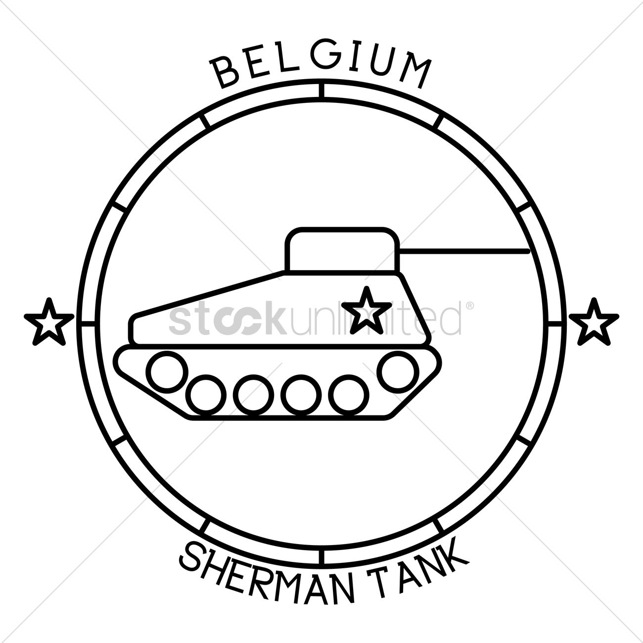 1300x1300 Sherman Tank Vector Image