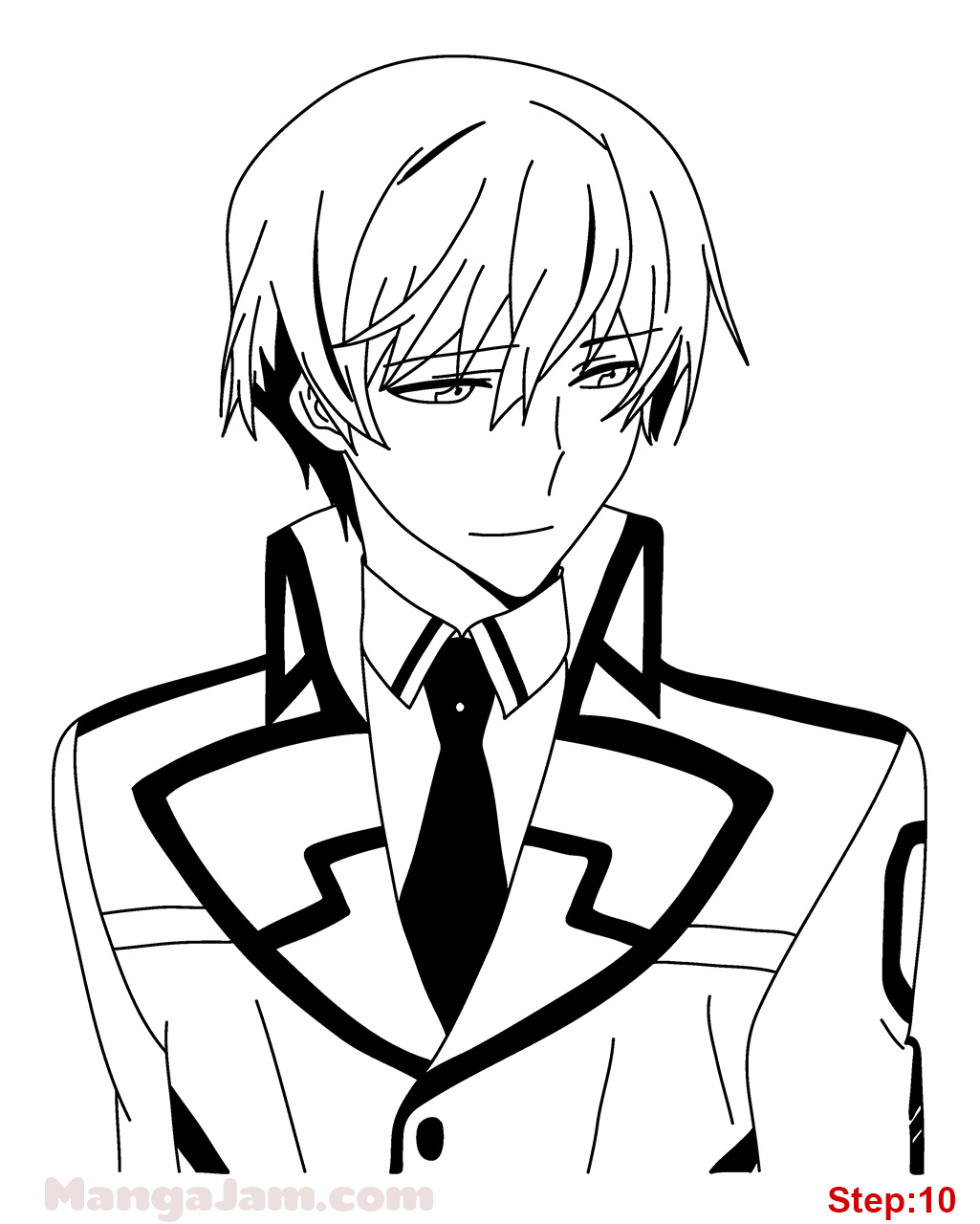 1025x1280 How To Draw Shiba Tatsuya From Mahouka Koukou No Rettousei Step 10