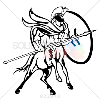 340x336 Stock Photo Of Centaur Soldier Holding Shield And Spear Black