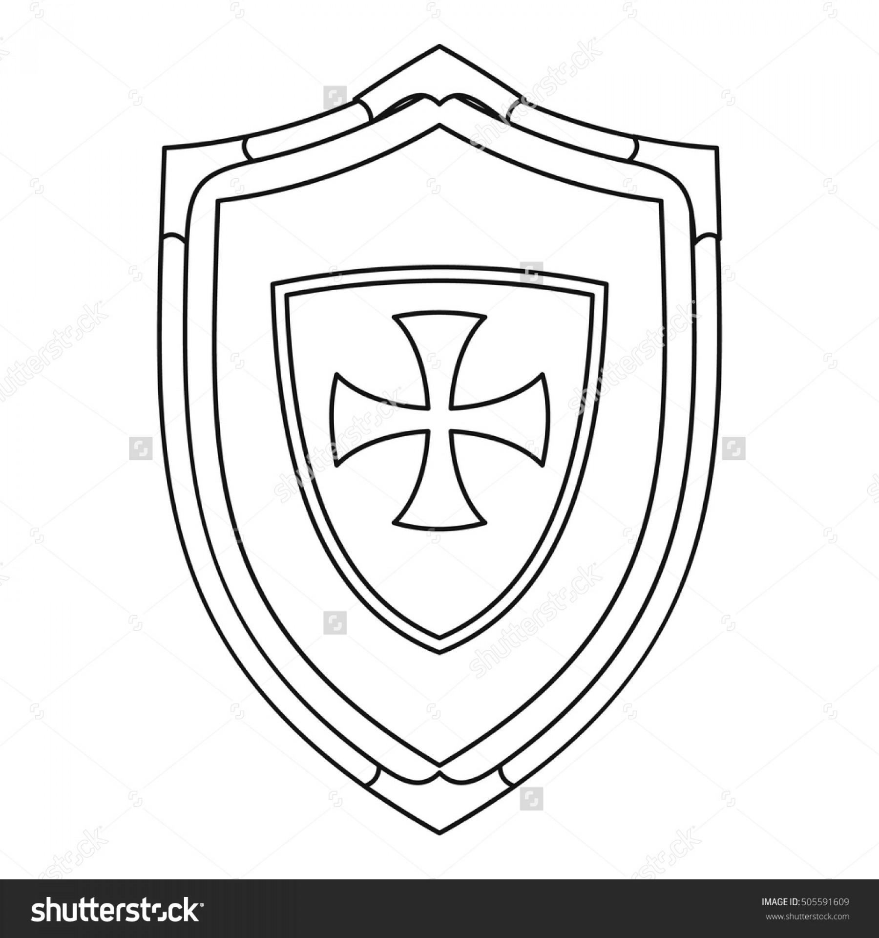 1800x1920 Best Free Hd Shield Cross Icon Outline Illustration Vector Image