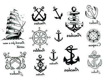 355x284 Ship Anchor Temporary Tattoo Waterproof Body Tattoo