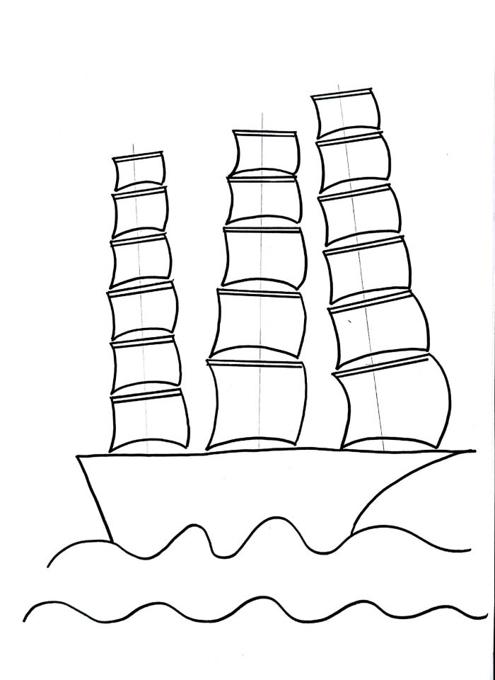 700x960 Sailing Ship Drawing For Kids Step By Step Drawing Tutorial