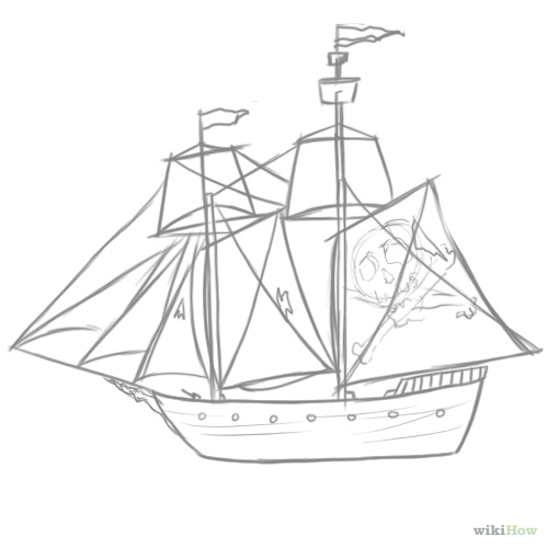 500x500 How To Draw A Pirate Ship 8 Steps (With Pictures)