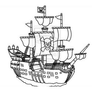 300x300 Pirate Ship Outline Coloring Page Free Download