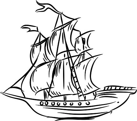 441x391 Sketch Of Sailing Ship Stock Vectors