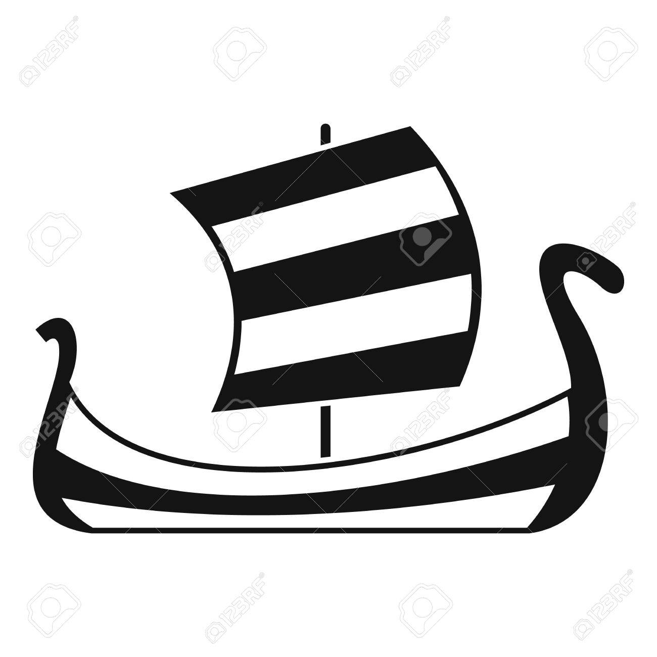 1300x1300 Medieval Boat Icon. Simple Illustration Of Medieval Boat Vector