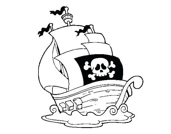 600x470 Pirate Ship And Flag Coloring Pages For Kids Print Parrot Best