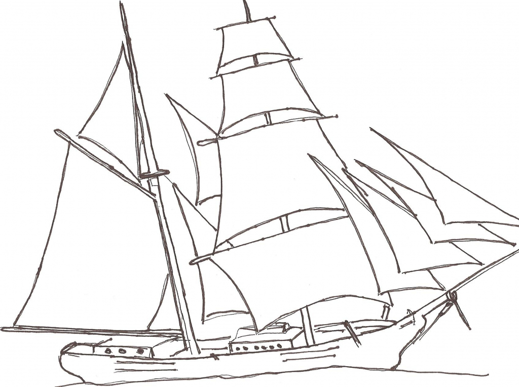 1024x764 Simple Drawing Of A Ship Tall Ship Patterns Learn To Oil Paint