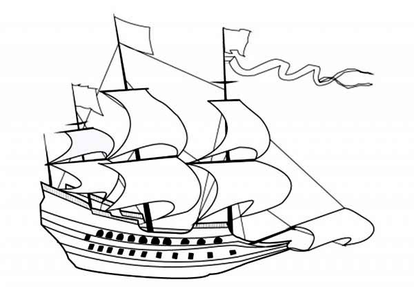 600x425 Pirate Ship Outline Coloring Page Free Download