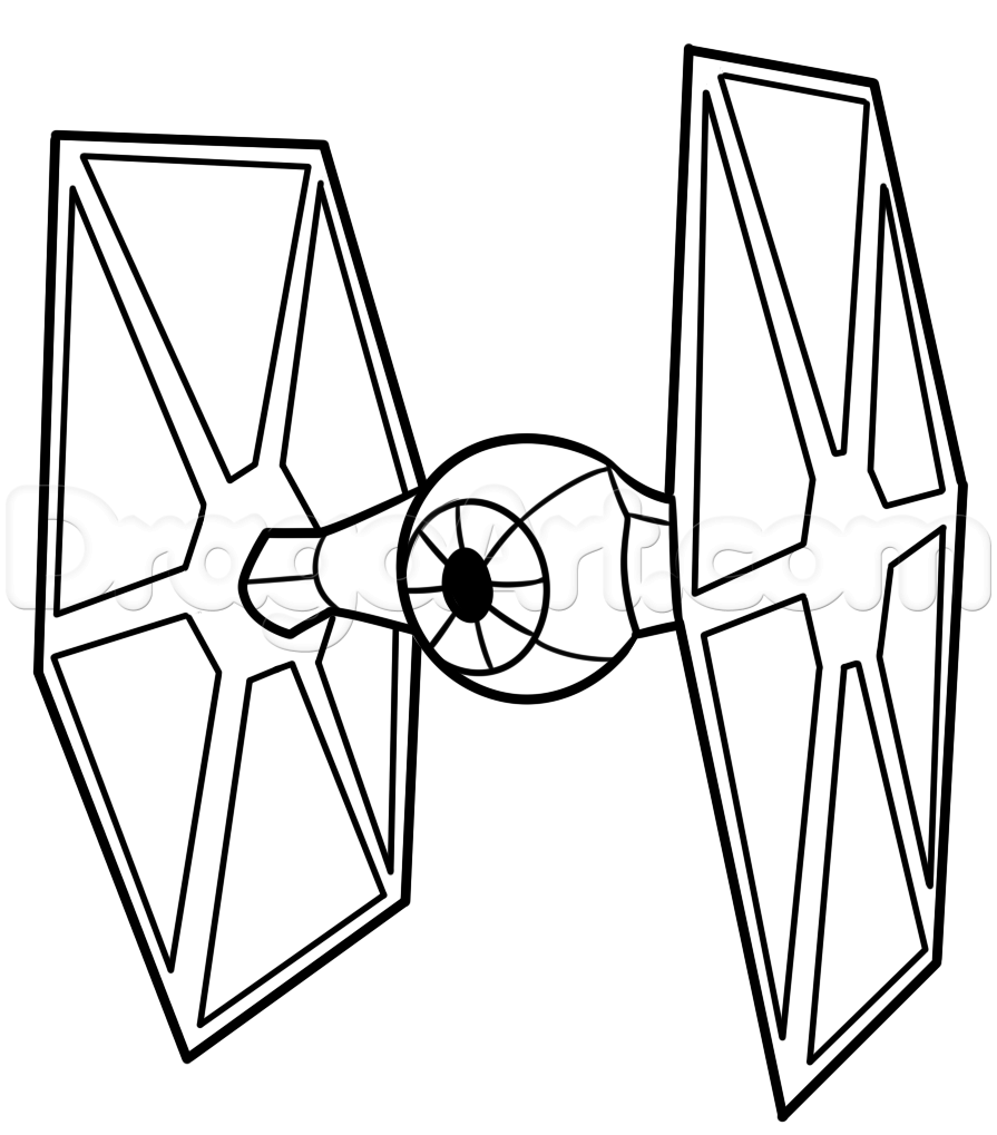 895x1019 How To Draw A Tie Fighter Easy, Step By Step, Star Wars Characters
