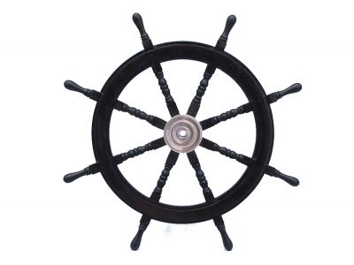 400x300 Buy Deluxe Class Wood And Chrome Pirate Ship Steering Wheel 36 Inch