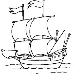 300x300 Pirate Ship Outline Coloring Page Free Download