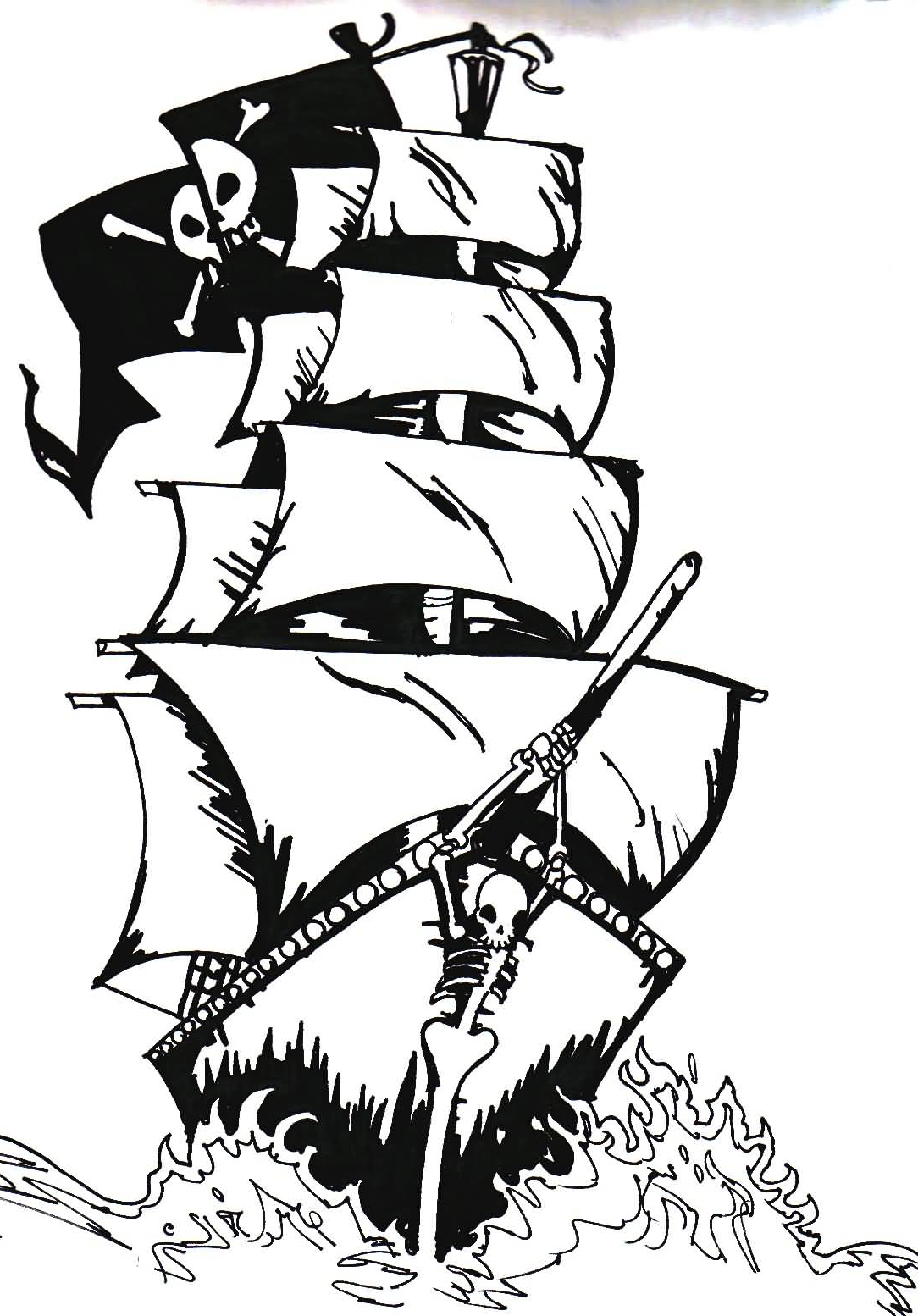 1084x1554 Pirate Ship Tattoo Drawing Black Ink Pirate Ship Tattoo Design