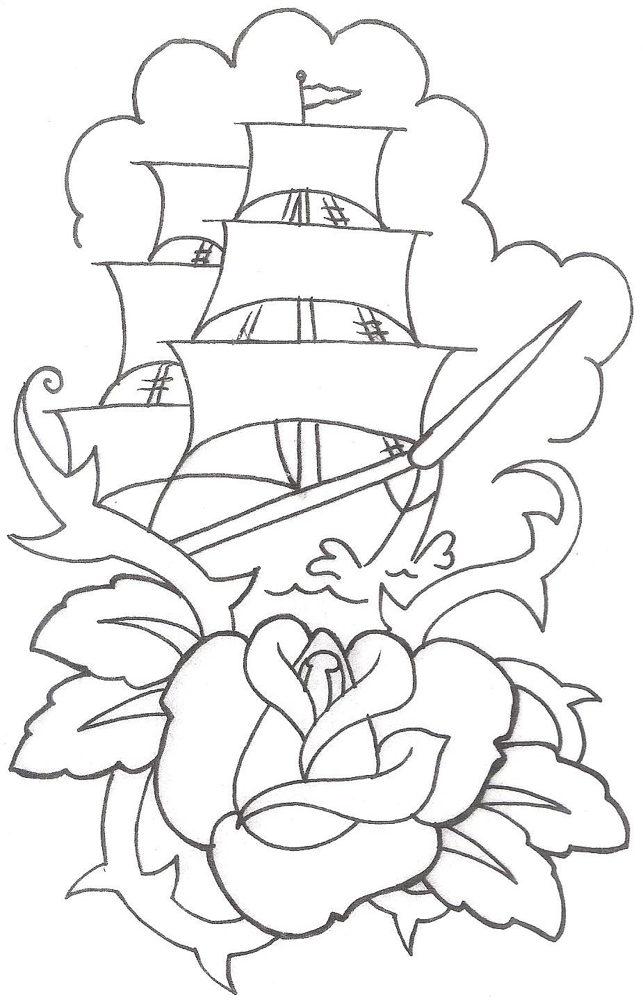 925x1443 Pirate Tattoo Designs