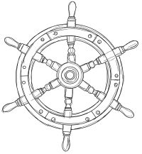 200x217 Ships Wheel And Anchor Drawing Sea Life Nautical Motifs