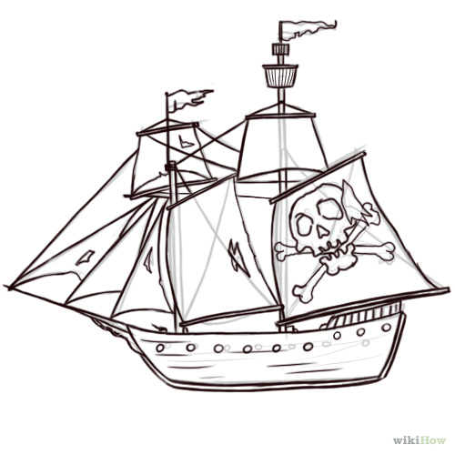 500x500 How To Draw A Pirate Ship 8 Steps (With Pictures)