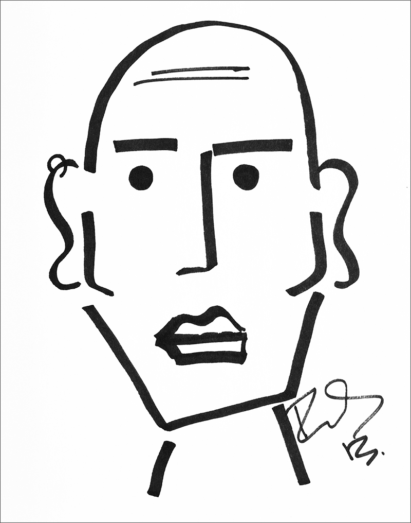 800x1016 No 25 Original Drawing With Felt Pen On White Cardboard. Made By