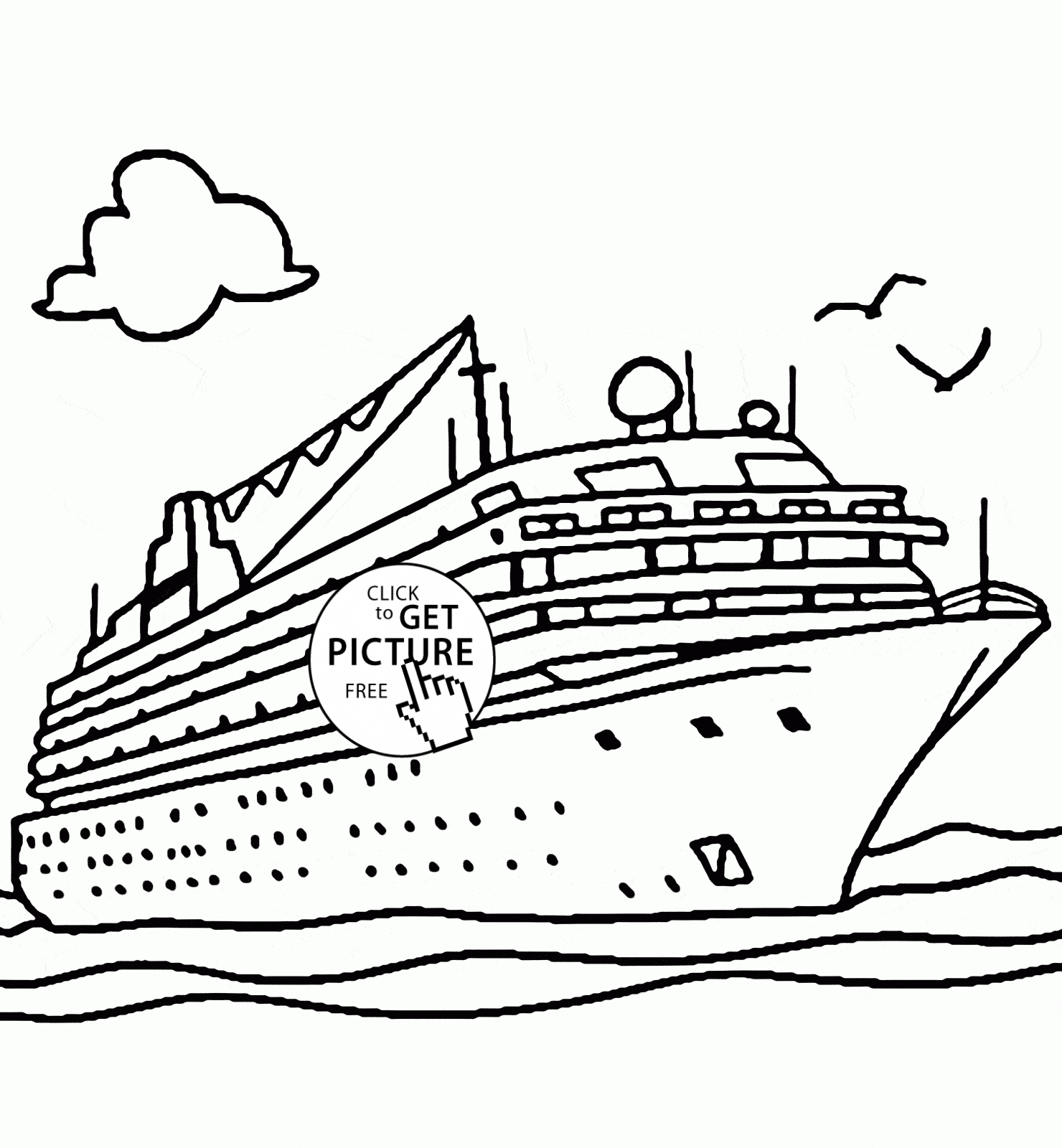 1480x1600 Real Cruise Ship Coloring Page For Kids, Transportation Coloring