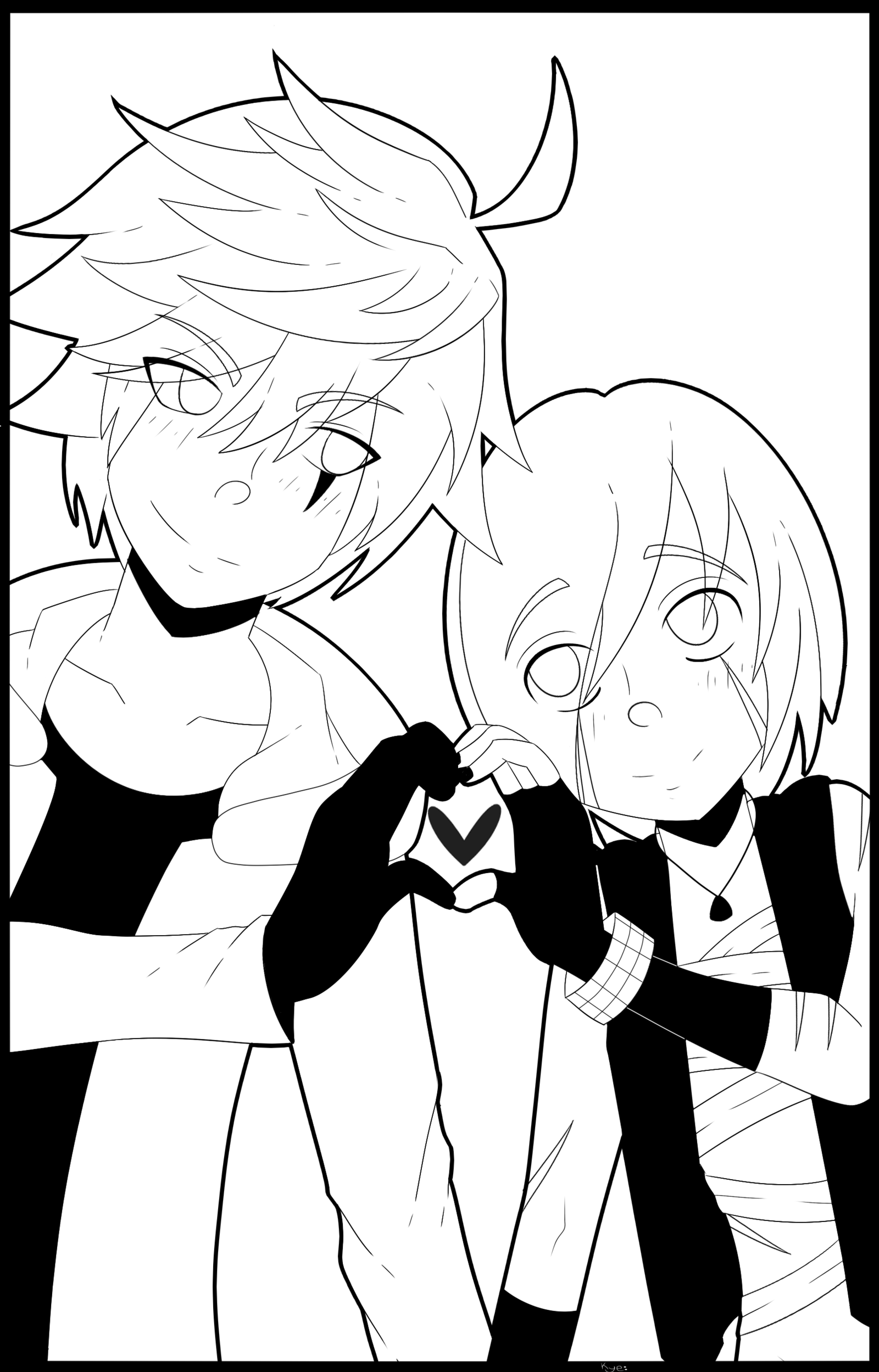 1600x2497 Creepypasta Oc Shipping! Jaico X Nanait Lineart By Drbisou