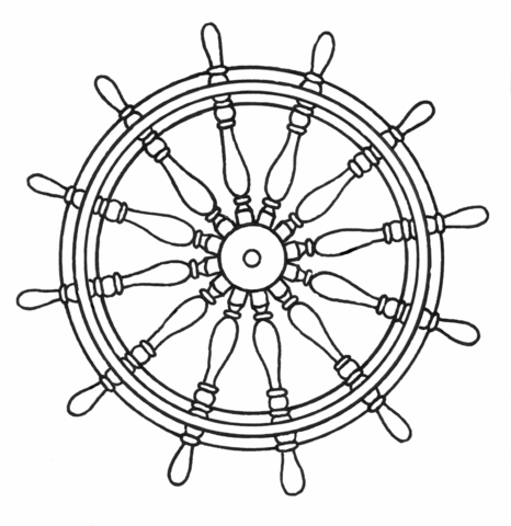 466x480 Ship's Wheel Coloring Page Free Printable Coloring Pages