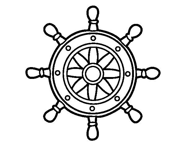 600x470 Ship's Wheel Coloring Page