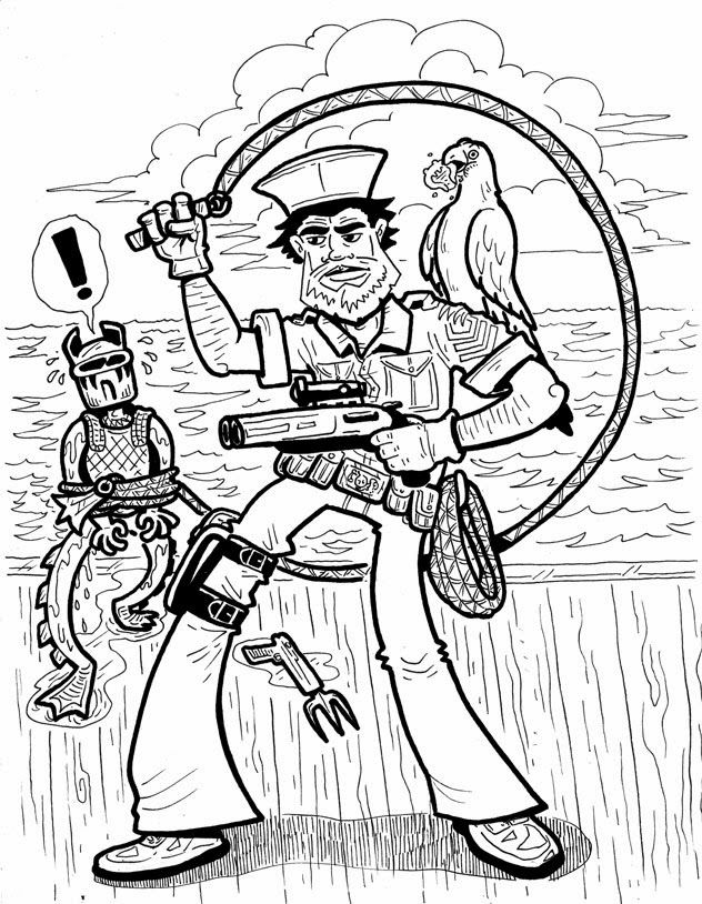 632x814 Ethan Mongin Illustration Design Dr. Octopus And Shipwreck