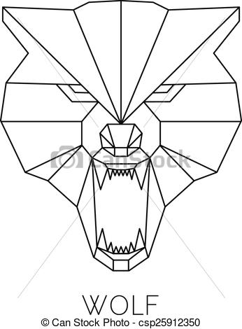 346x470 Wolf Head Geometric Style. Vector Print T Shirt. Wolf Head