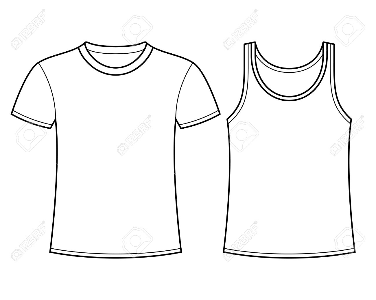 1300x1040 T Shirt Singlet Template Royalty Free Cliparts, Vectors,
