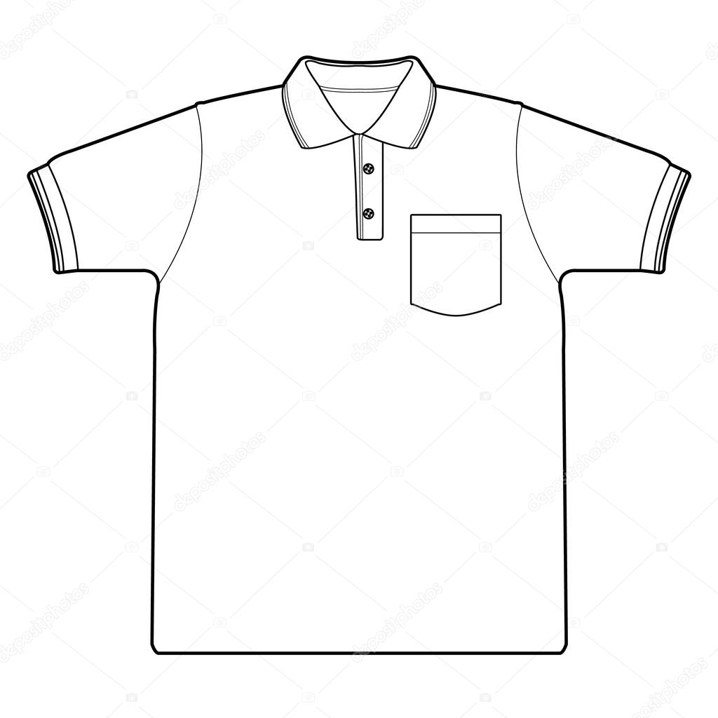 1024x1024 Polo Shirt Outline Vector Stock Vector Attaphongw