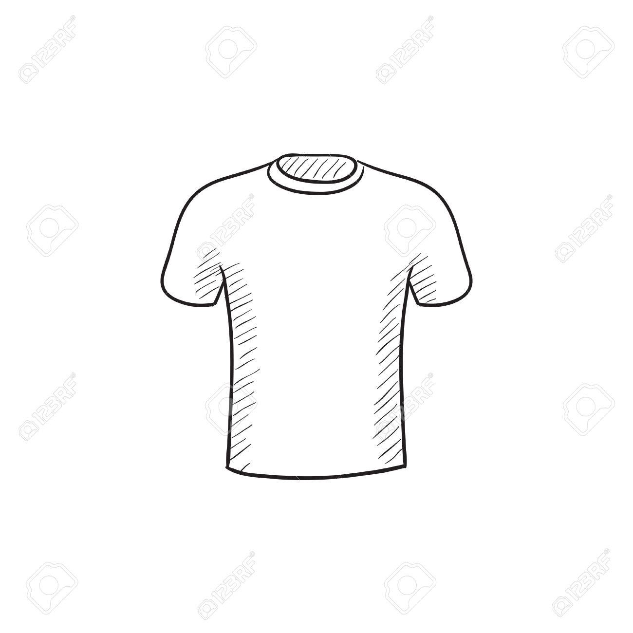 1300x1300 Male T Shirt Vector Sketch Icon Isolated On Background. Hand