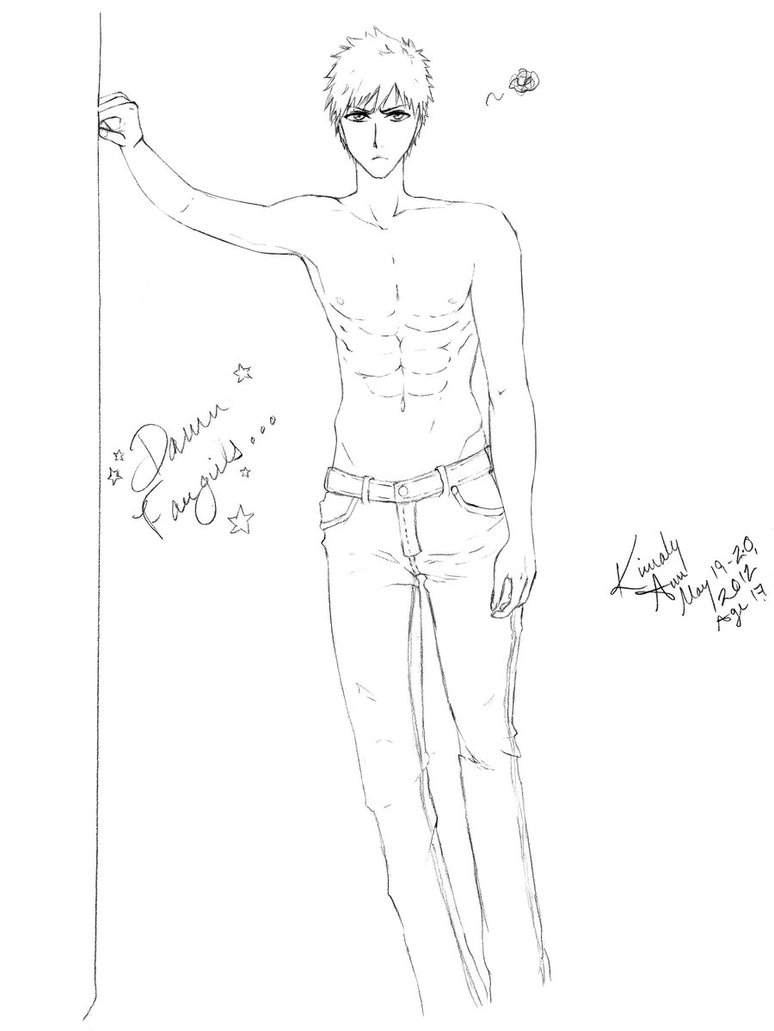 774x1031 Shirtless Ichigo By Princesslaguia
