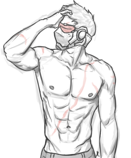 500x600 Shirtless Soldier 76 By Ariarin