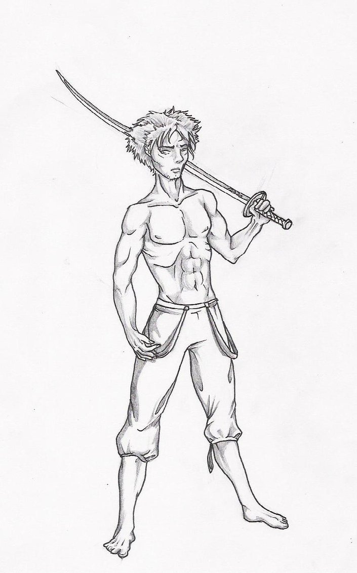 705x1132 Mr. Shirtless With A Sword Man By Pandabarrie