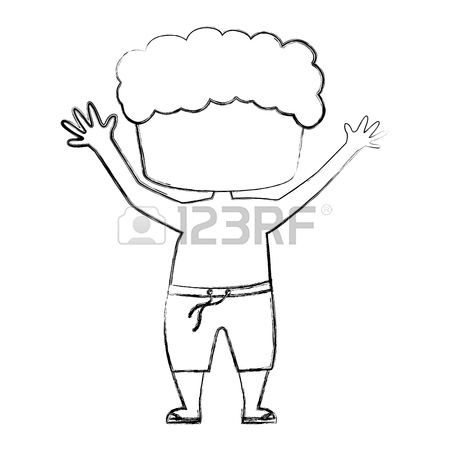 450x450 Cute Boy Shirtless Drawing Icon Vector Illustration Design Royalty
