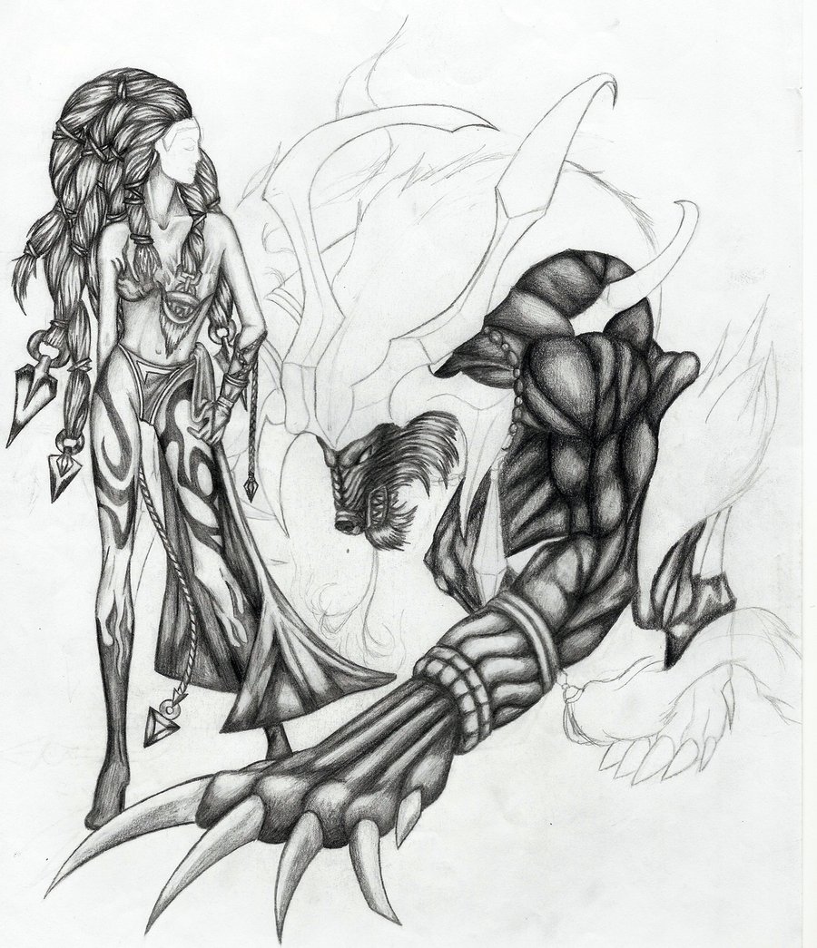 900x1045 Shiva And Ifrit By Gingerlilys