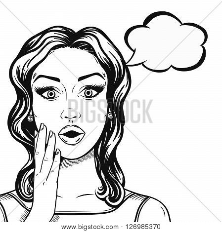 449x470 Line Art Shocked Woman Face Vector Amp Photo Bigstock